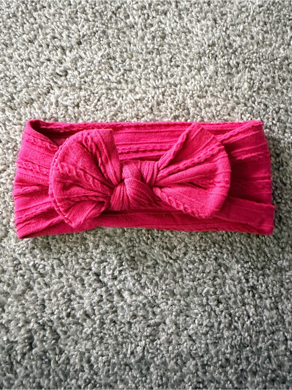 Kids Soft Pink Bow Headband - Stretchy Turban Style